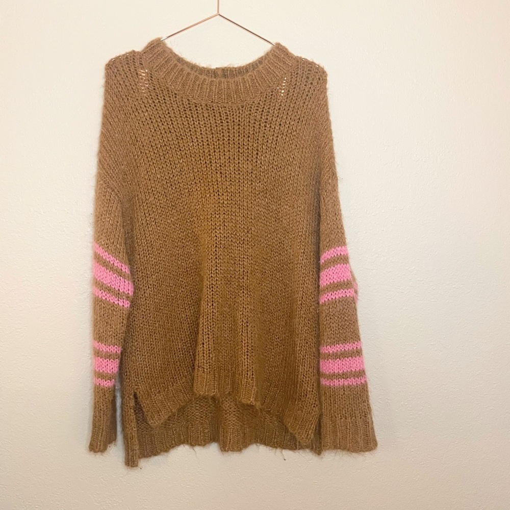 Aerie Chunky Knit Mohair Sweater with Pink Accents - Picture 4 of 8